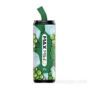Max Miwu Coke Tin 使い捨て電子タバコ # ジューシーな緑のブドウ 3600 パフ